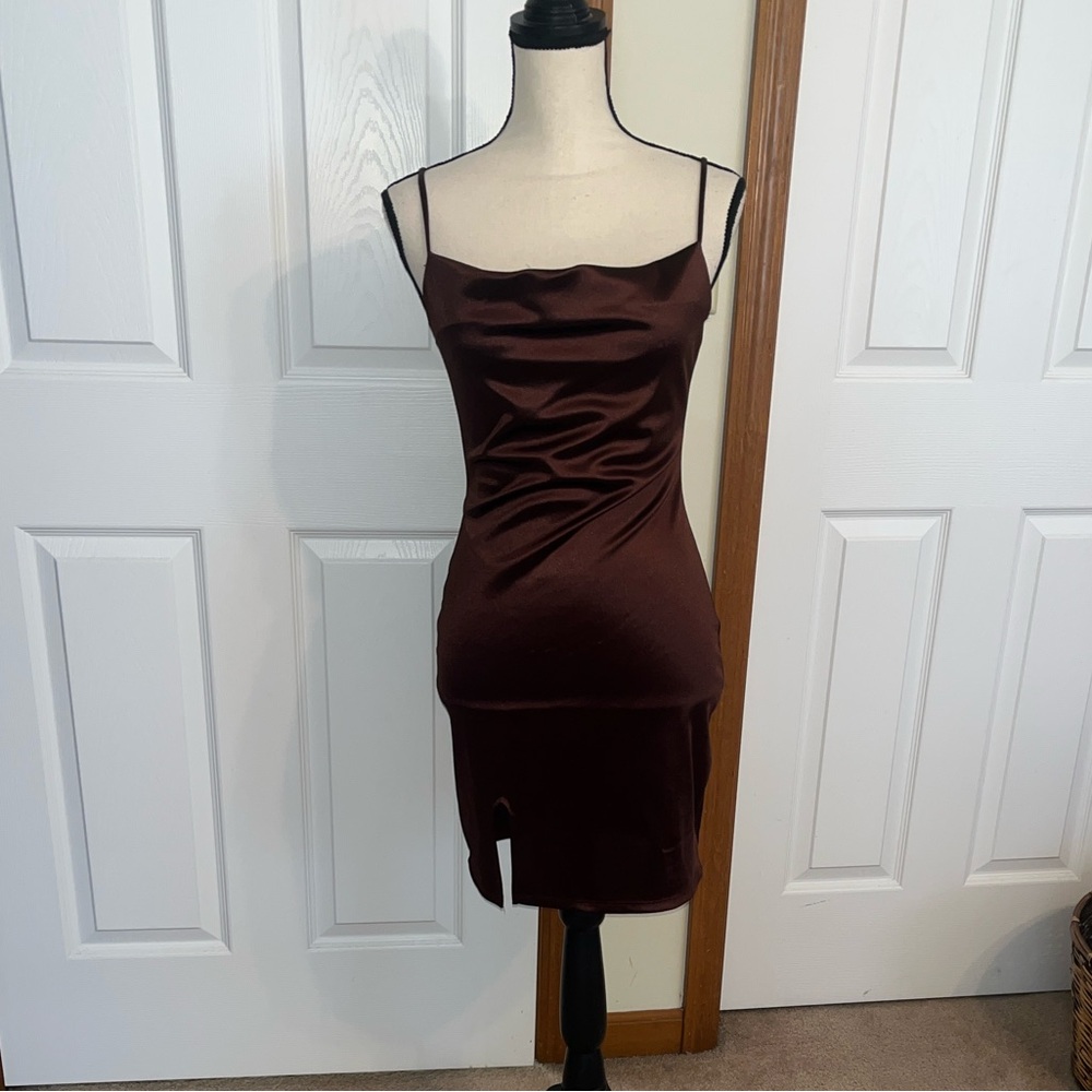 Haley & June Brown Silky Dress